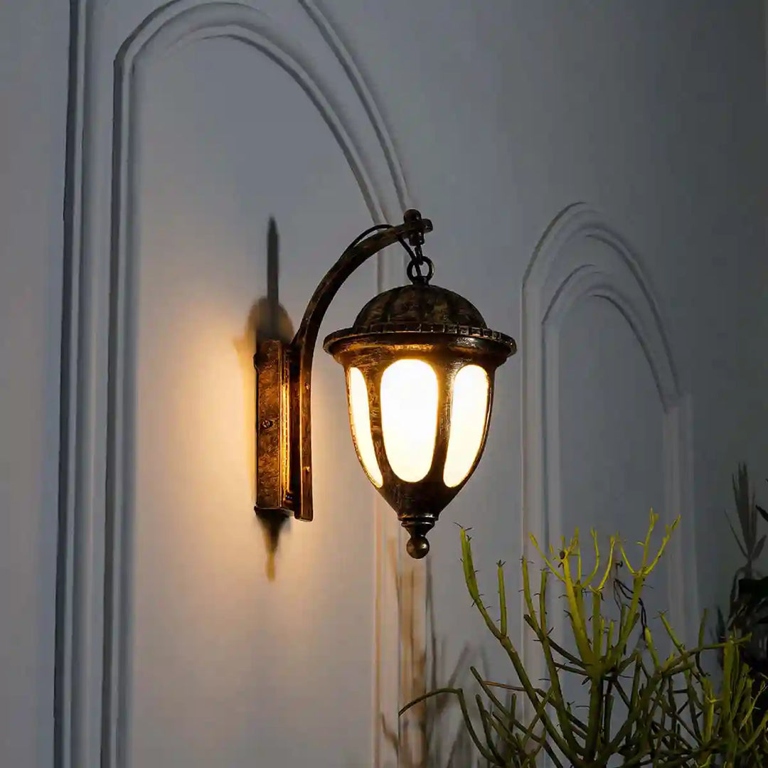 GARRETT Gold and Black Outdoor Wall Light