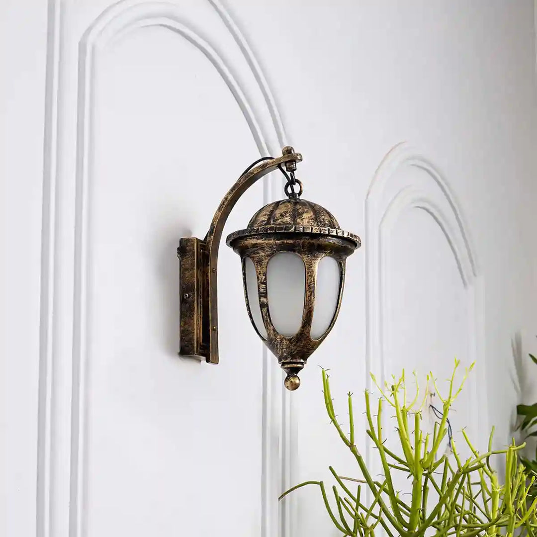 GARRETT Gold and Black Outdoor Wall Light