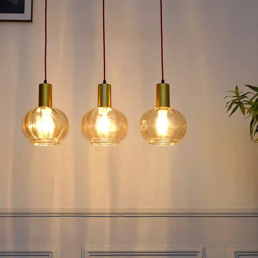 OPALINE Globe Linear Cluster Hanging Pendant Light In Smoke Glass And Chrome Finish Metal