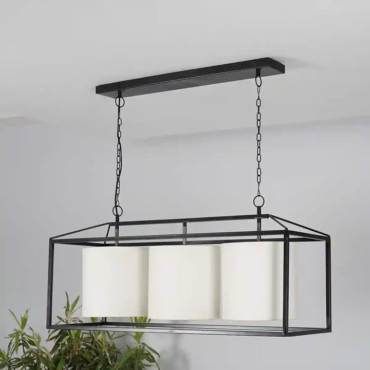 HARDY Industrial Cube 3 Light Bar Pendant In Black Finish