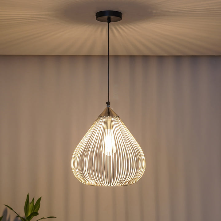 Mesh Single Light Ceiling Pendant Light in White Finish