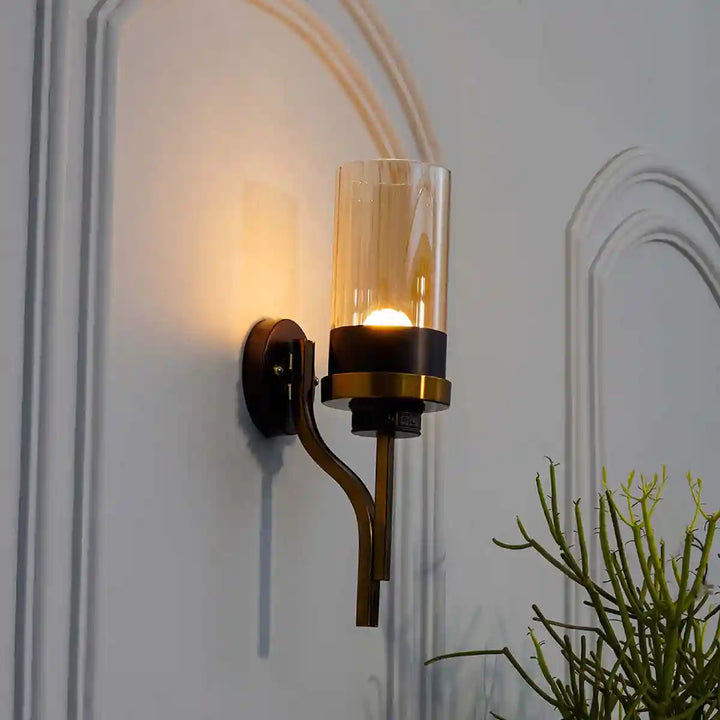 MARCO Matte Black and Brass Wall Light