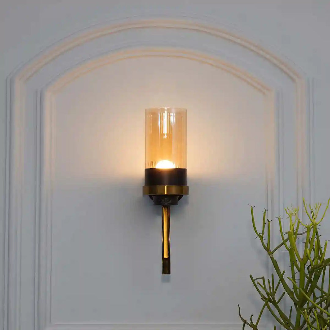 MARCO Matte Black and Brass Wall Light