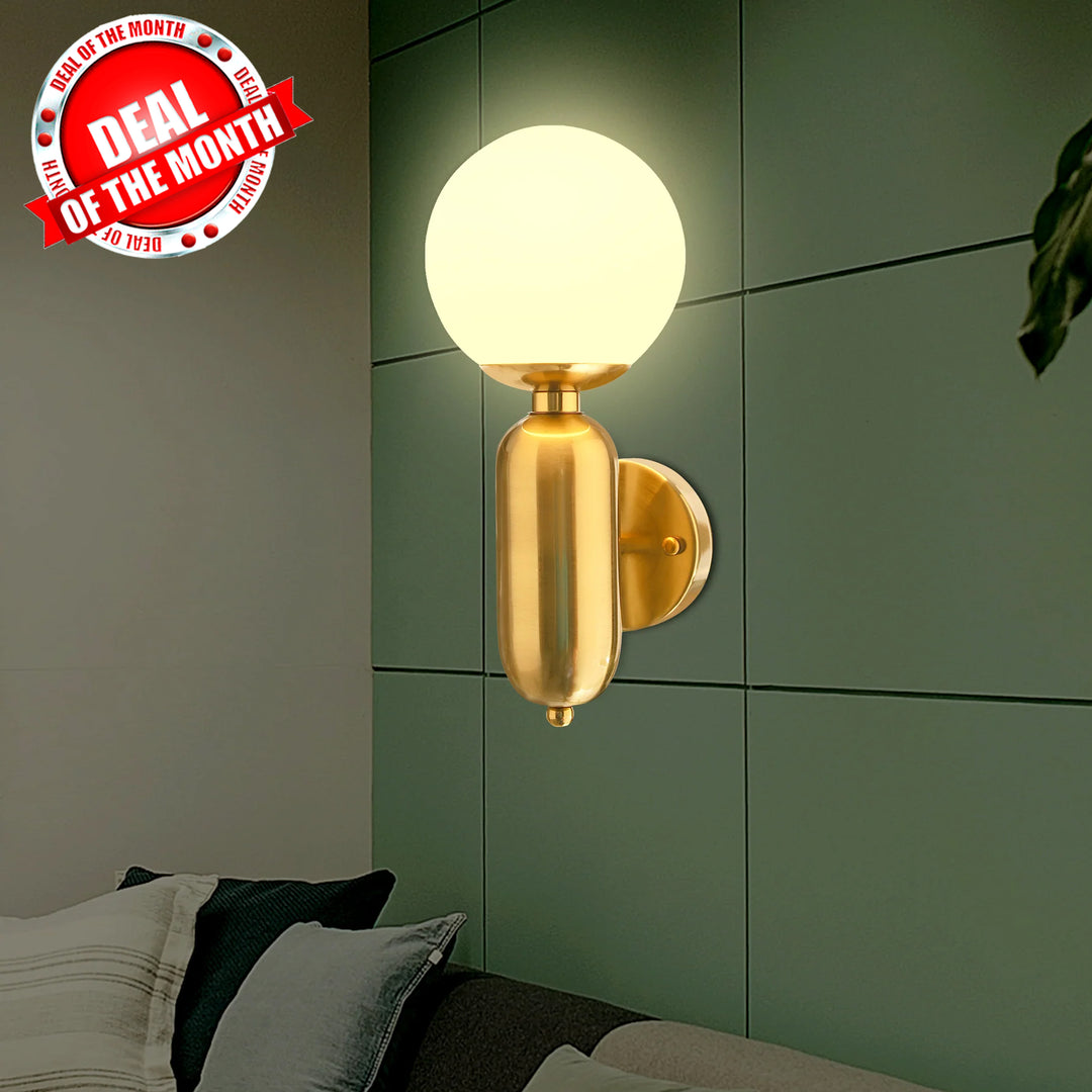 SEEBER Torche White Globe Wall Light