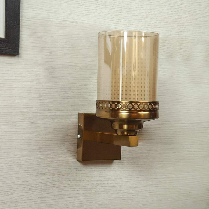 Luz Single Arm Glass and Metal Wall Light