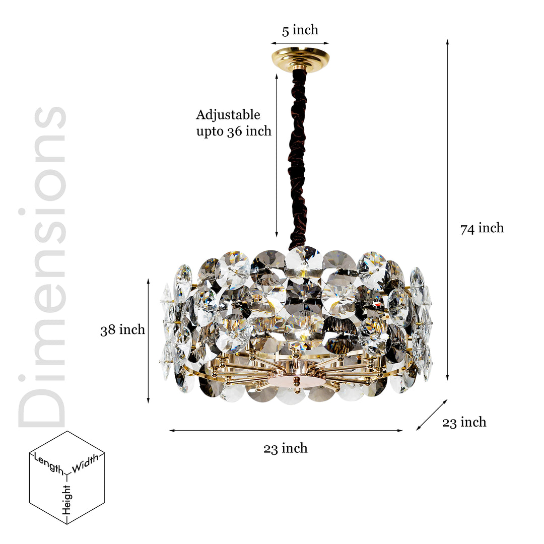 Palazzo 12 Light Modern & Contemporary Crystal Chandelier
