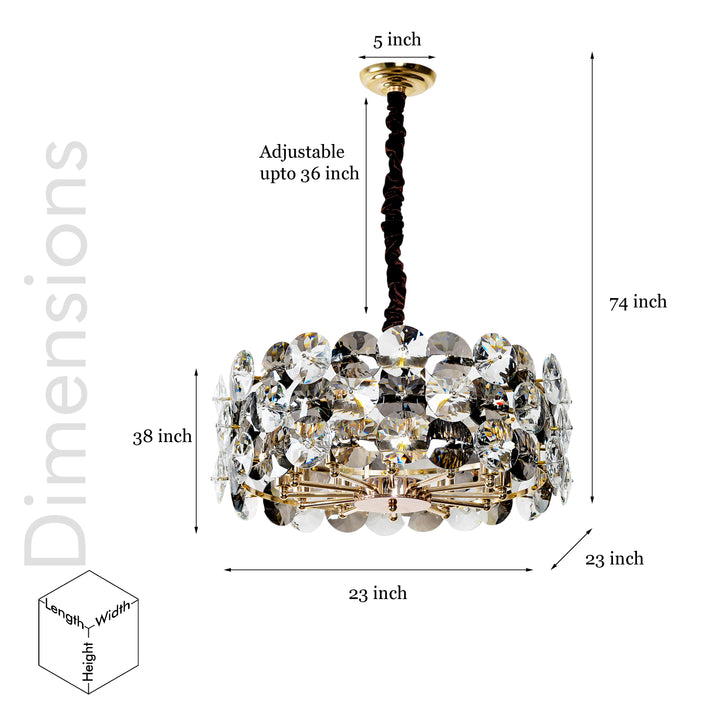 Palazzo 12 Light Modern & Contemporary Crystal Chandelier