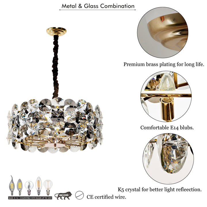 Palazzo 12 Light Modern & Contemporary Crystal Chandelier