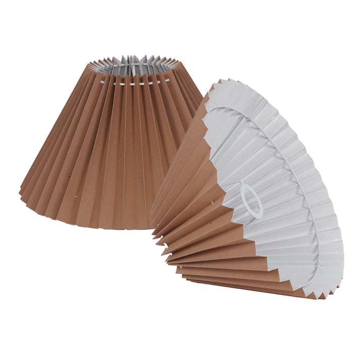 SIRENE Beige Cotton Machine Pleated Lampshade - 25 CM