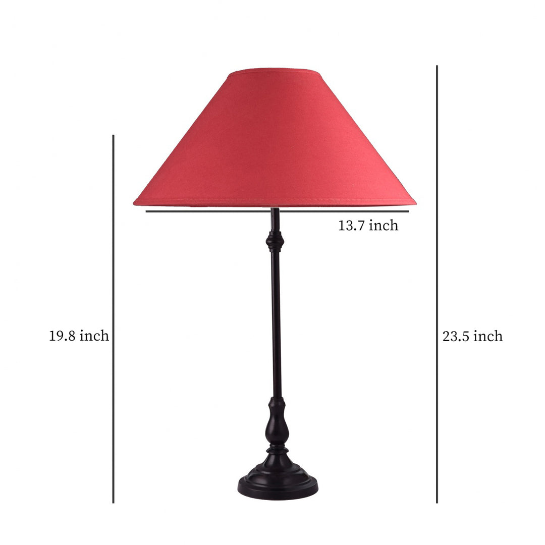 Maya Black Finish Metal Table Lamp With Cotton Shade
