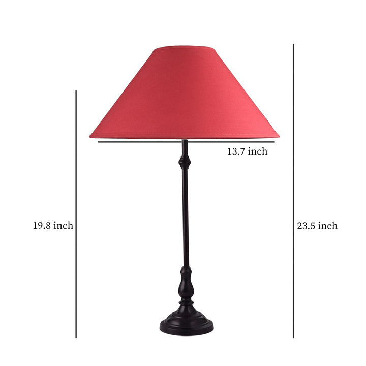 Maya Black Finish Metal Table Lamp With Cotton Shade