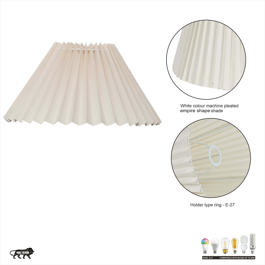 SPICO Off-White Cotton Machine Pleated Lampshade – 40 cm