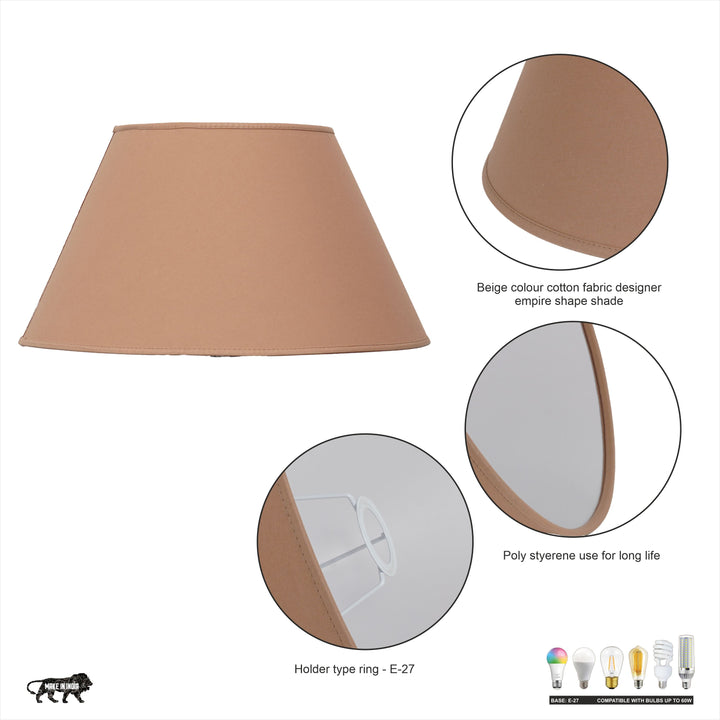 Beige Cotton Empire Lamp Shade – 45 cm