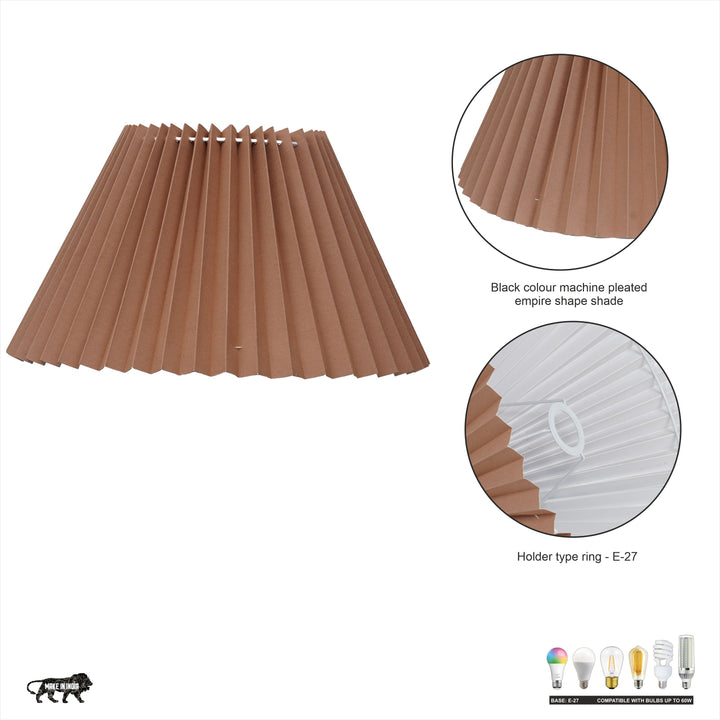 SIRENE Beige Cotton Machine Pleated Lampshade - 25 CM