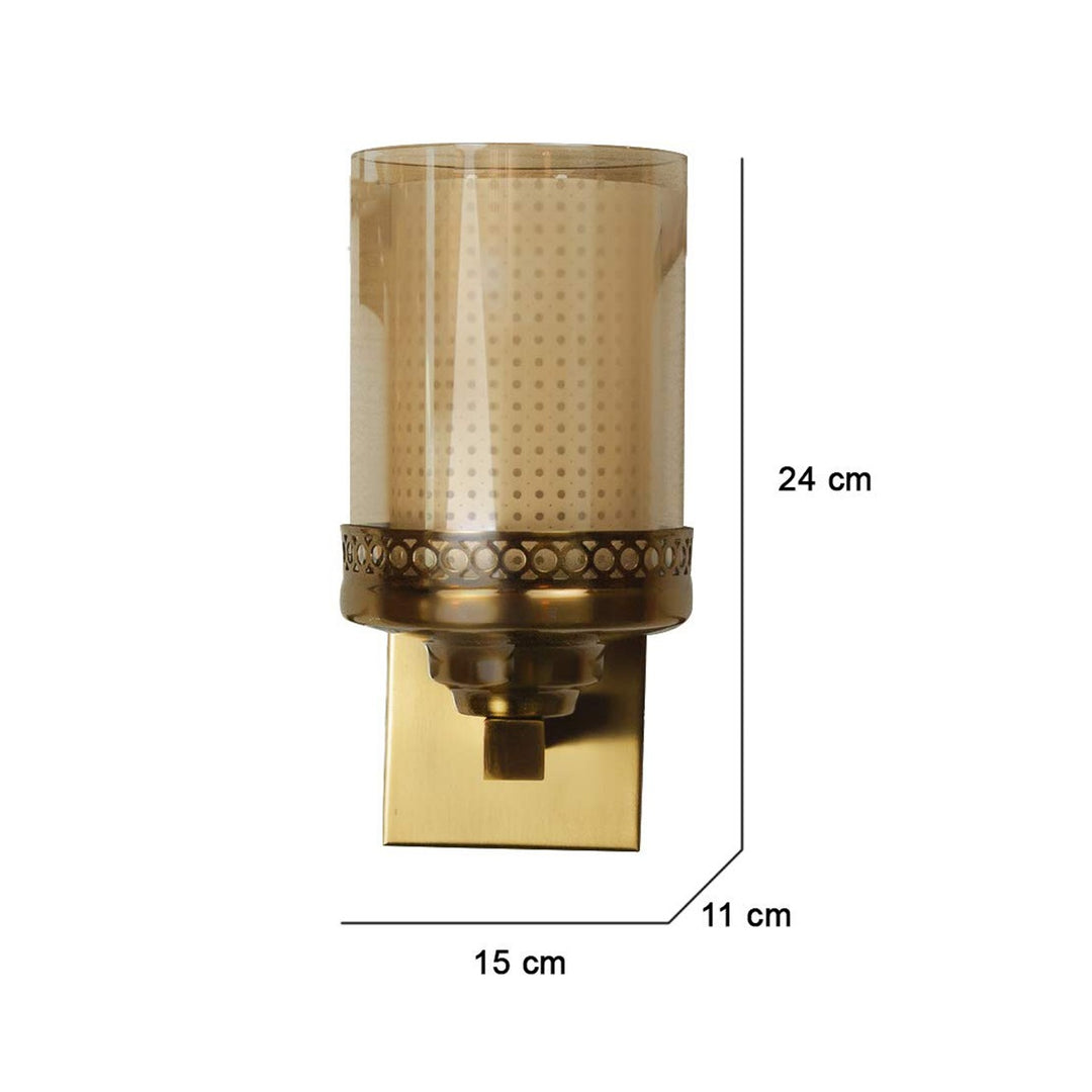 Luz Single Arm Glass and Metal Wall Light