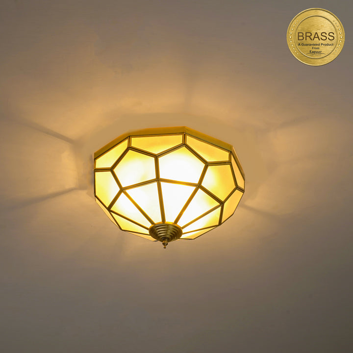Chester Brass and Glass Lantern Ceiling Light