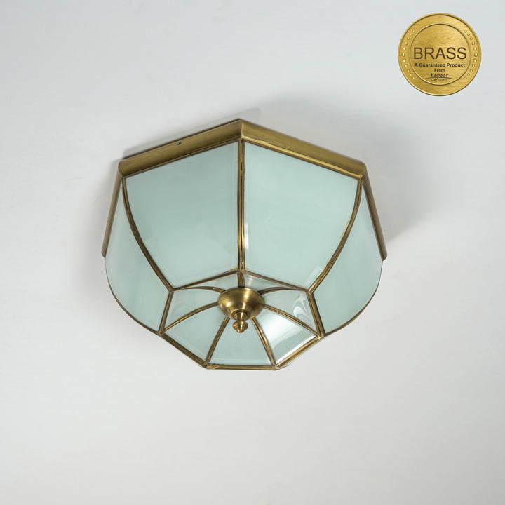 Dakota Brass and Glass Lantern Ceiling Light