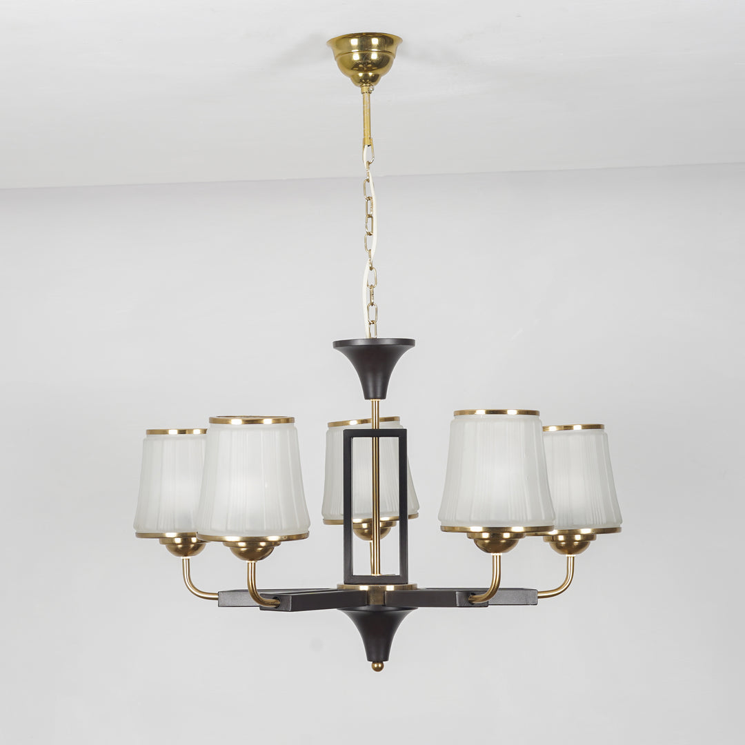 Hartland 5 Light Metal and Wood Fusion Chandelier