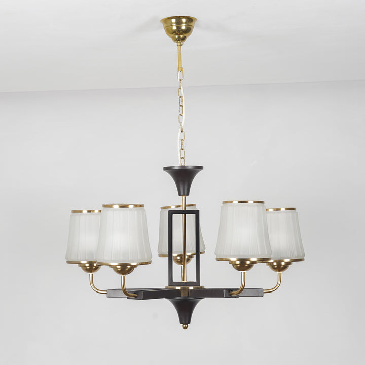 Hartland 5 Light Metal and Wood Fusion Chandelier