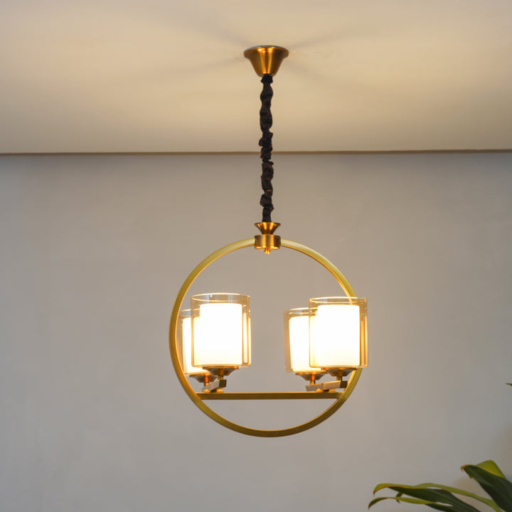 Masakee Four Light Brass Finish Contemporary Chandelier
