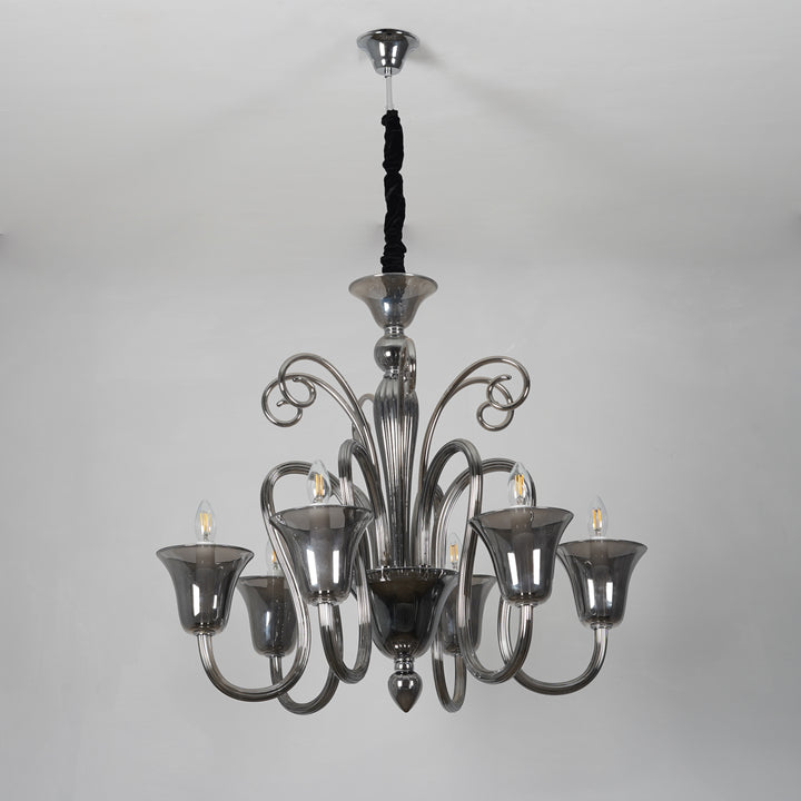 Olivia 6 Arms Glass Chandelier