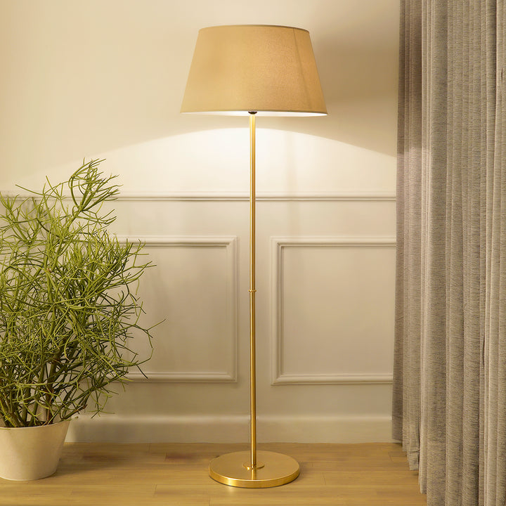 MASERLO Metal Single Light Floor Lamp With Cotton Shade
