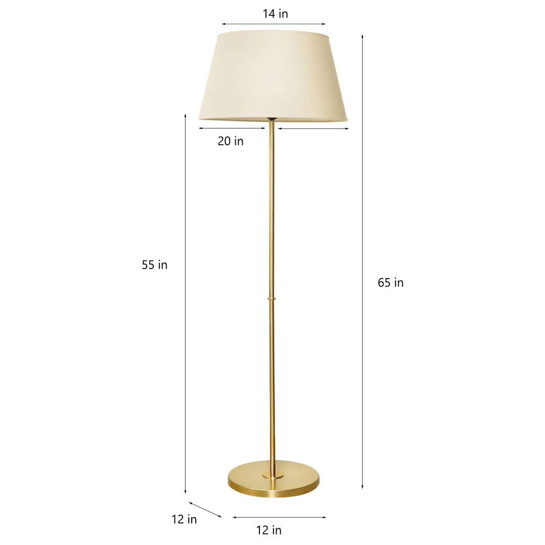 MASERLO Metal Single Light Floor Lamp With Cotton Shade