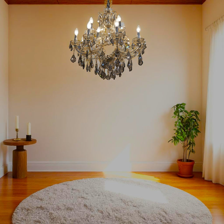 MARGATE 8+4 lights teak finish crystals Chandelier light