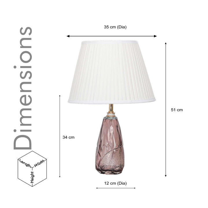 DITTY Champagne Color Solid Crystal glass And Brass Finish Metal With White Cotton Shade
