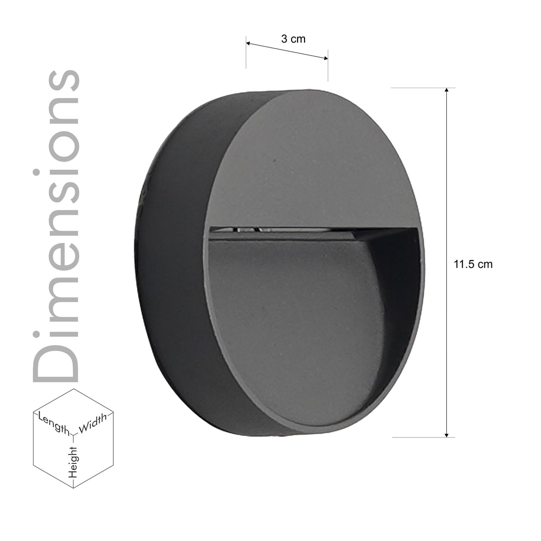 Nilsa Round Surface LED Outdoor Foot Light In Black Finish
