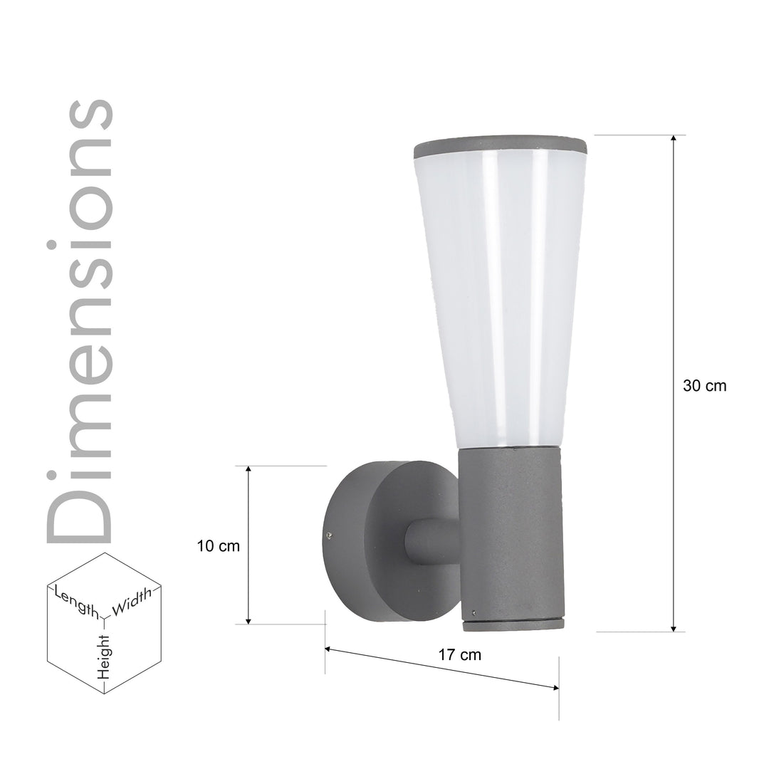 Gada Single Light Outdoor Wall Fitting In Black & White Finish