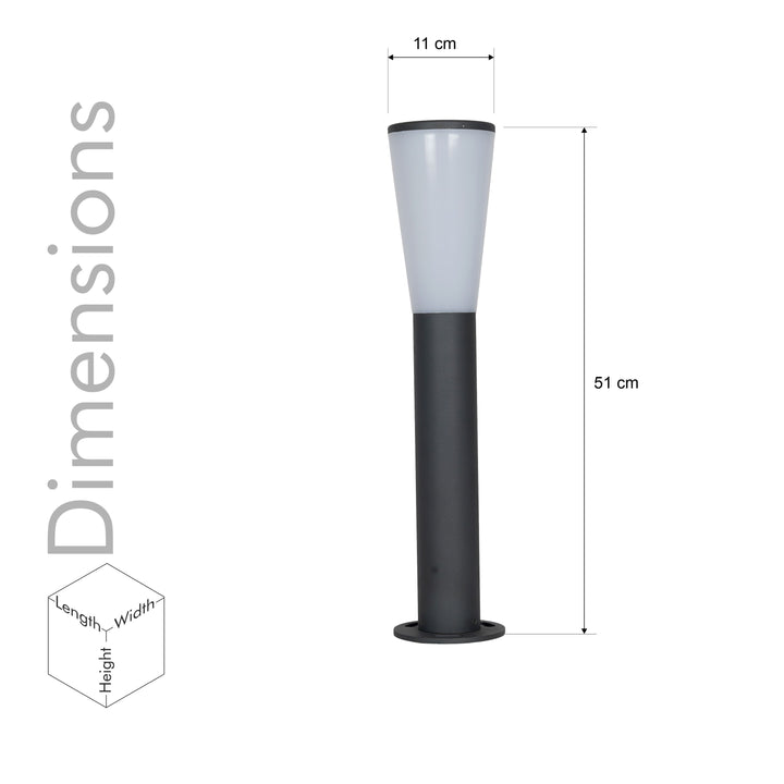 Gada Bollard Outdoor Garden Park Driveway Light In Black & White Finish