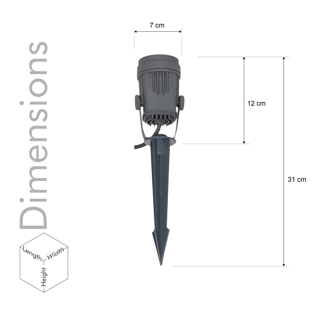 Bloom 7Watt LED Garden Spotlight in Black Finish