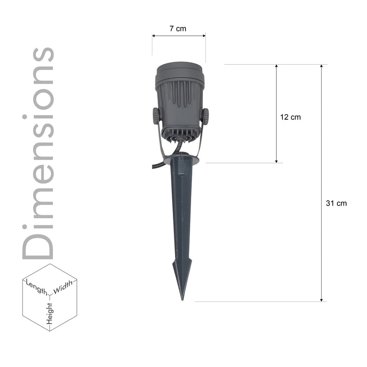 Bloom 7Watt LED Garden Spotlight in Black Finish