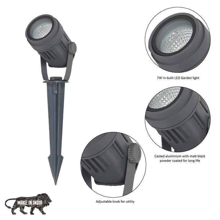 Bloom 7Watt LED Garden Spotlight in Black Finish