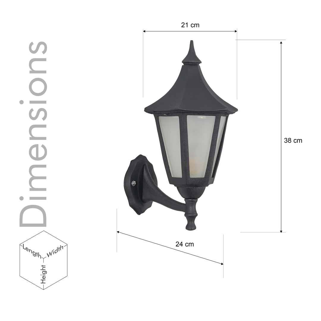 Norfolk Outdoor Aluminium Wall Light in Black Finish