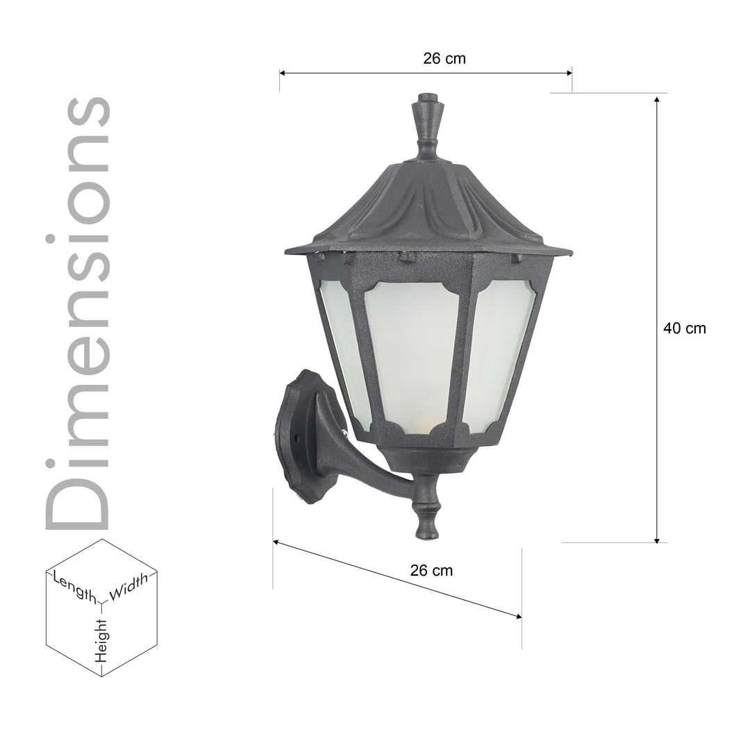 Stratford Outdoor Wall Light Die Cast Aluminium in Black Finish