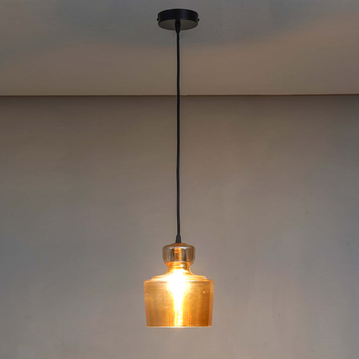 Harper Marimore Glass Pendant Lamp - Amber Luster