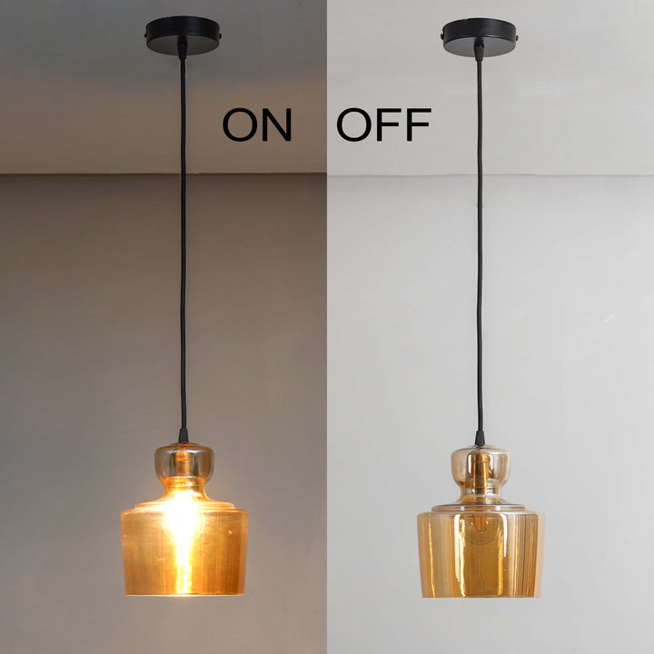 Harper Marimore Glass Pendant Lamp - Amber Luster