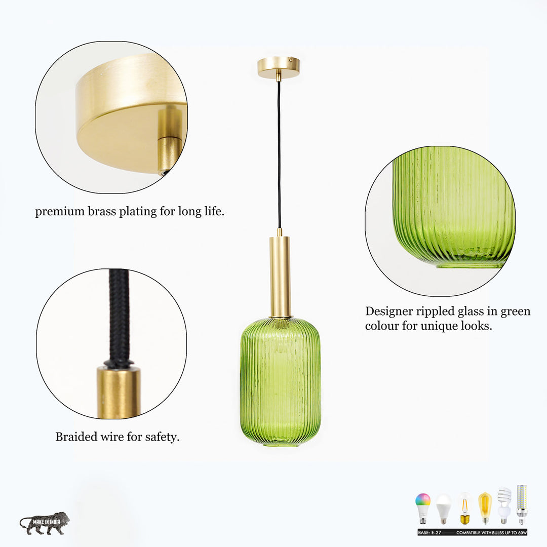 MALOTO Amber Luster and Brass Hanging Light