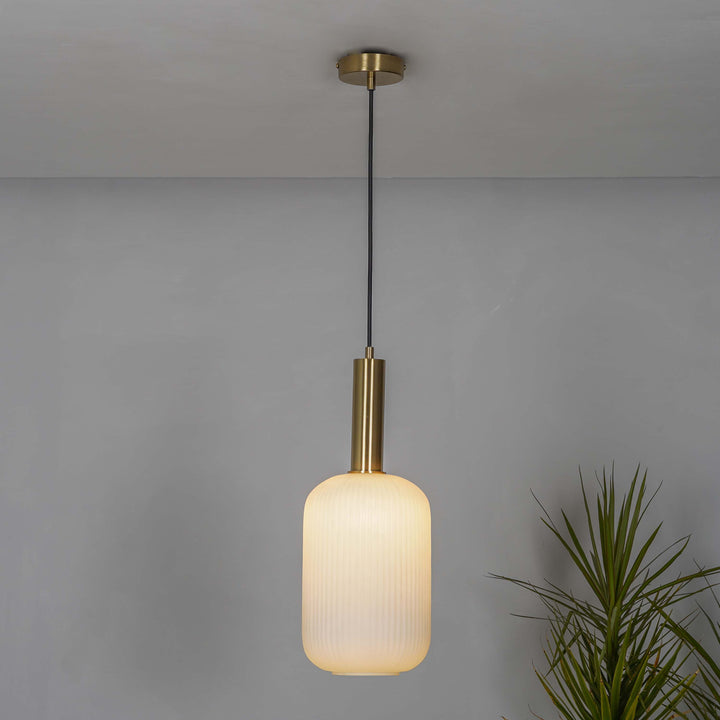 MALOTO Amber Luster and Brass Hanging Light