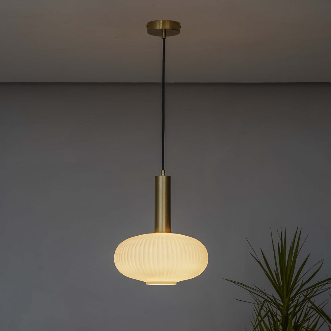 MALOTO Amber Luster and Brass Hanging Light