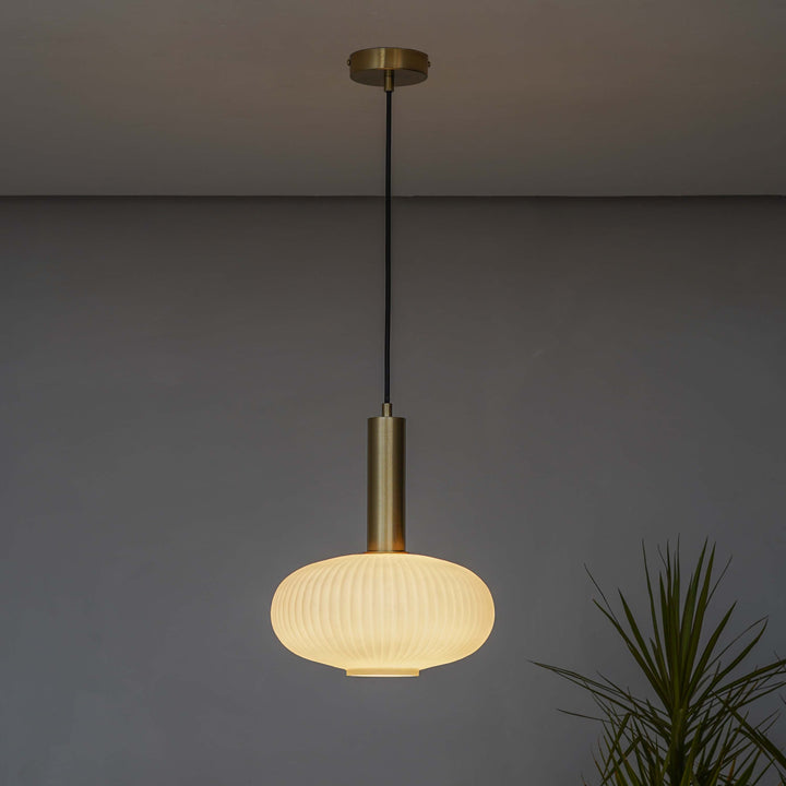 MALOTO Amber Luster and Brass Hanging Light