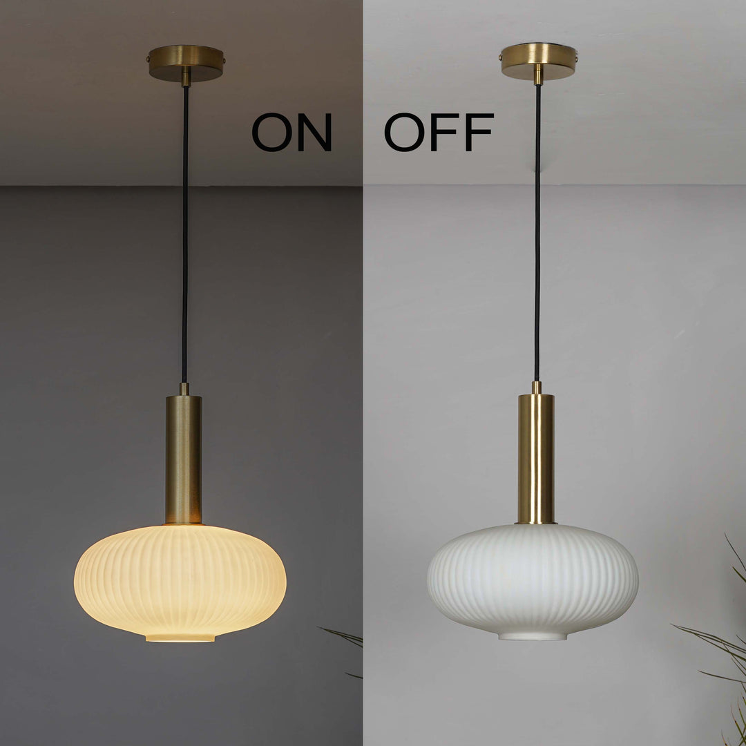 MALOTO Amber Luster and Brass Hanging Light