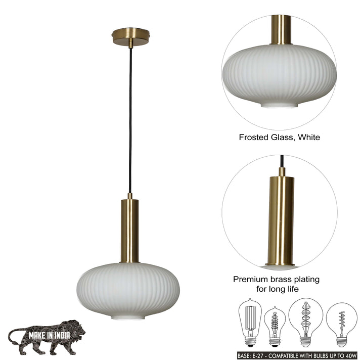 MALOTO Amber Luster and Brass Hanging Light