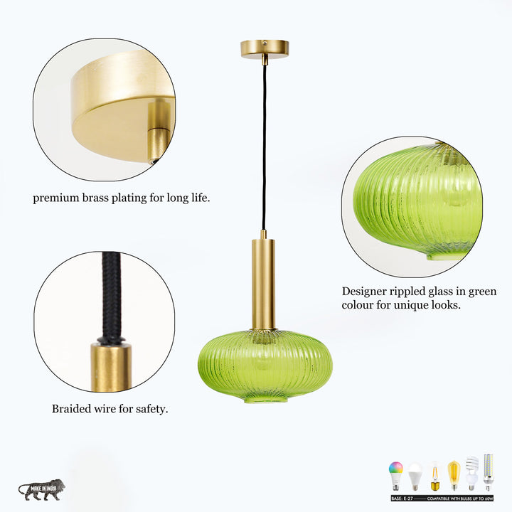 MALOTO Amber Luster and Brass Hanging Light