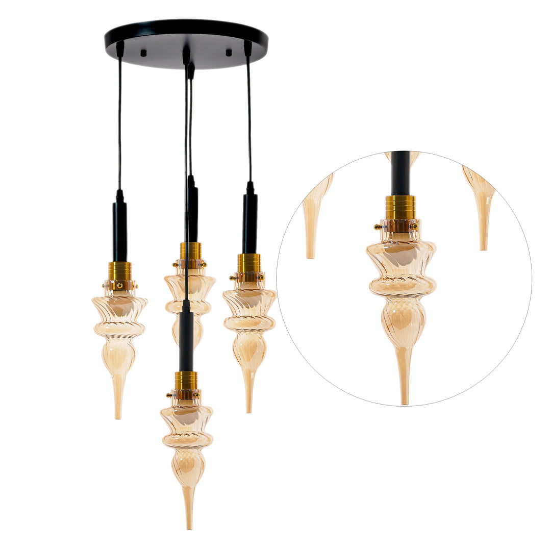 MONTEFINO ROUNG Amber Glass Hanging Light