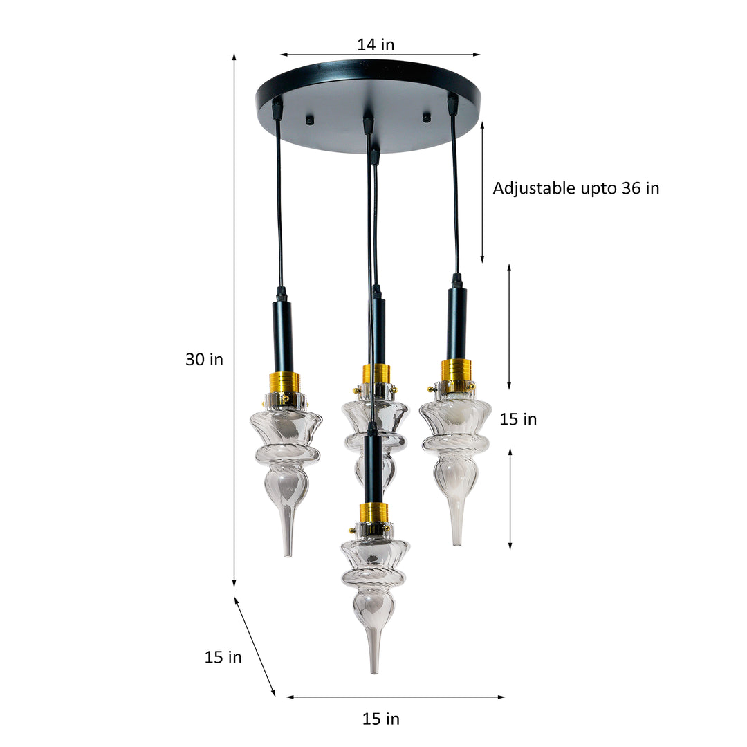 MONTEFINO ROUNG Smoke Glass Hanging Light