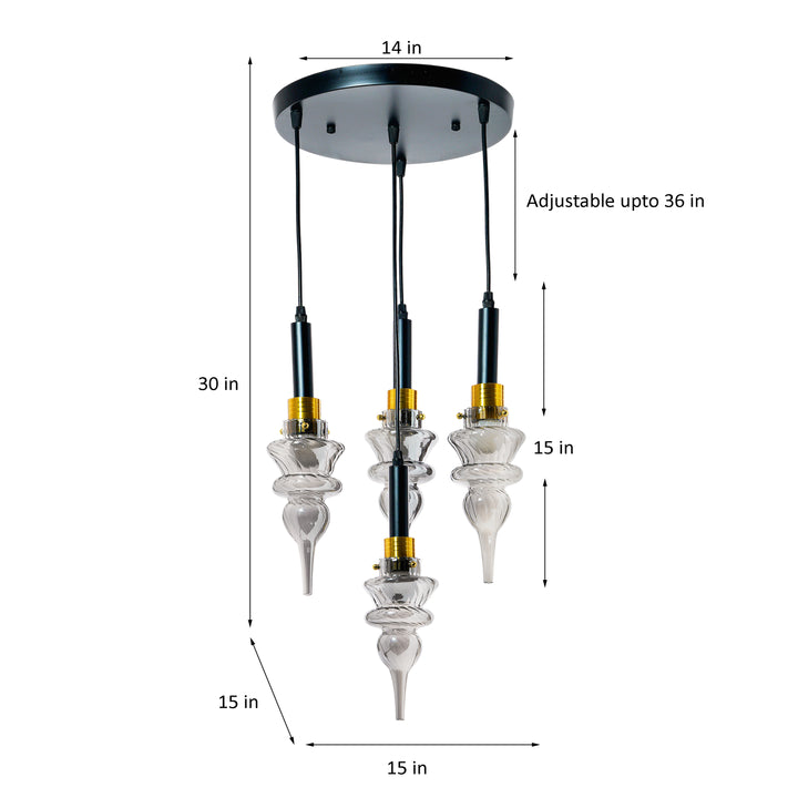 MONTEFINO ROUNG Smoke Glass Hanging Light