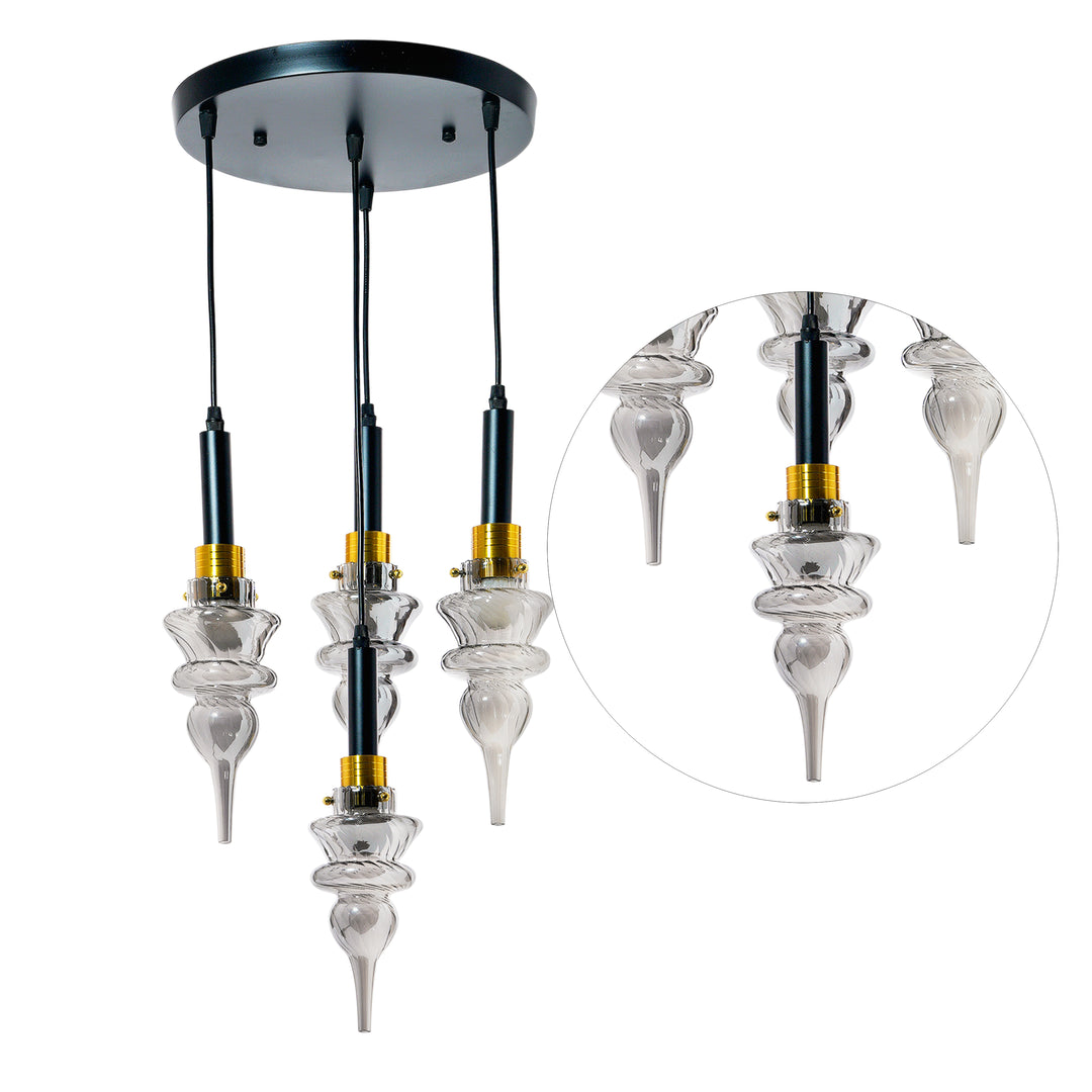 MONTEFINO ROUNG Smoke Glass Hanging Light